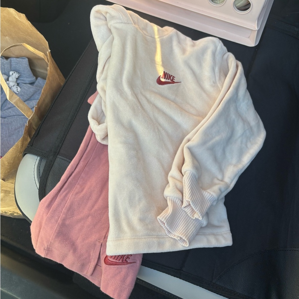 Nike Kids Cream and Pink Matching Set